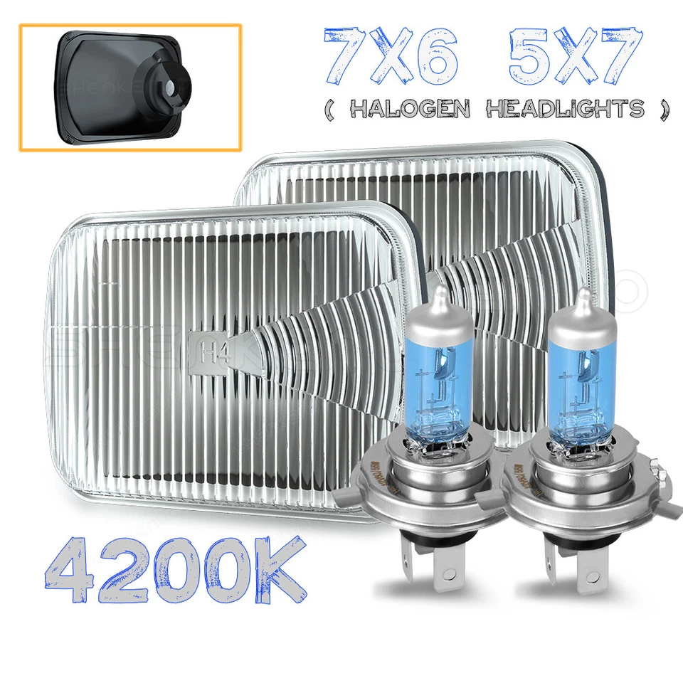 Par de faros de haz alto/bajo para Freightliner FL50 FL60 FL70 FL80 5x7" 7x6"" con h4 Foto 1 de 1