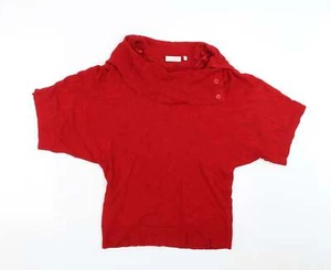 New Look Womens Red Roll Neck Viscose Blend Jumper Size 12 - Picture 1 of 12