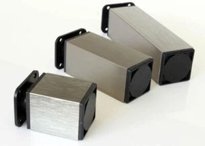 4x4 cm Aluminium Möbel Füße höhenverstellbar Sockelfüße Schrankfüße Möbelfüße - Bild 1 von 8