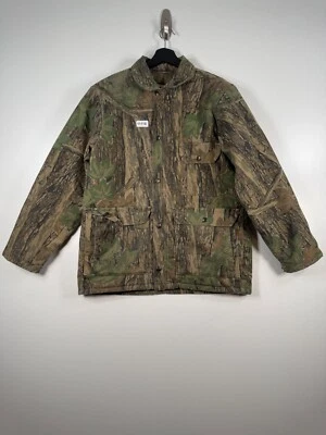 Vtg Gander Mountain Mens Button Up Rebark Camo Hunting Jacket Green Sz M 23x29 - Image 1 of 4