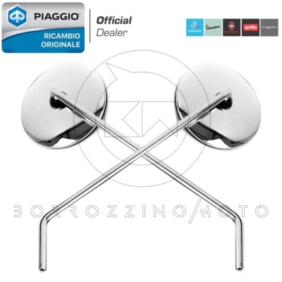 COPPIA SPECCHIETTI RETROVISORI ORIGINALI PIAGGIO VESPA PX 125 150 200 1998 > - Immagine 1 di 4