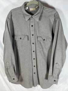 Camisa de tela de gamuza LL Bean vintage para hombre gris algodón hecha en EE. UU. 17,5 de alto - Imagen 1 de 4
