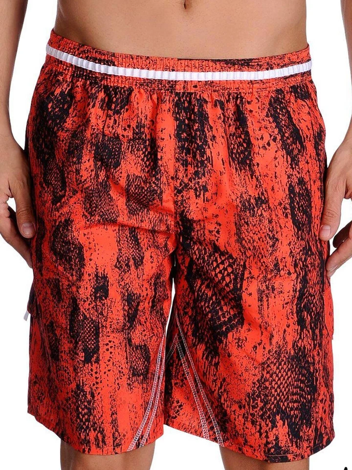 Just Cavalli Rojo Negro Hombre Pantalones Cortos Playa Atlético Boxer Talla L NUEVO Foto 1 de 4
