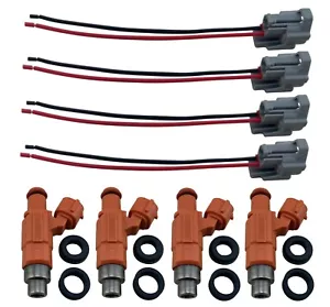 4 Pc Marine Outboard Fuel Injectors w/ Wire Harness for Yamaha 115HP / Suzuki DF - Picture 1 of 2