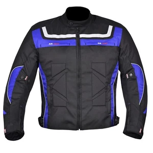 Hombre Moto Impermeable Cordura Textil Chaqueta Moto Ce Armours Azul - Imagen 1 de 3