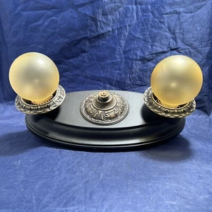 Two Socket Brass Flush Mount Fixture Rewired Light 53K - Picture 1 of 6