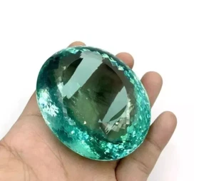 Ocean Blue 156,55 Ct Certificato Enorme Topazio Taglio Ovale Gemma Naturale Brasiliana - Foto 1 di 6