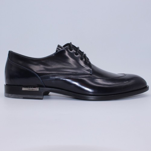 Mocassini Versace Derby Oxford scarpe eleganti in pelle nera $895 uomo 41 EU US 8