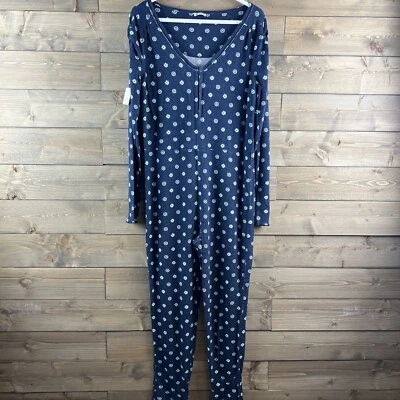 Free People Intimately Womens Pajamas Home Alone Printed Long John Lounge Large - Image 1 of 4