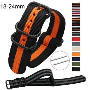 Sports Woven Nylon Strap 22mm 24mm 18mm 20mm Colorful Fabric Canvas Watch Band - Picture 1 of 26