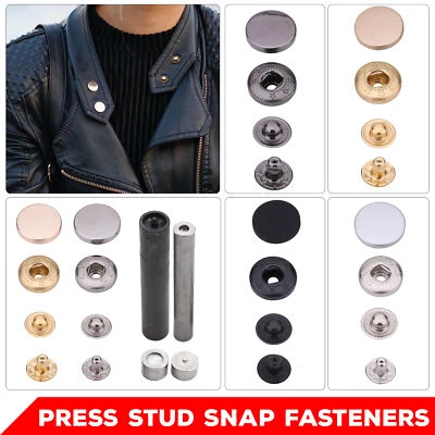 Heavy Duty Press Studs 10mm 12.5mm 15mm Button Poppers Snap Fasteners Hand Tool