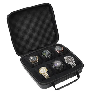 Custodia da viaggio organizer per orologi 6 slot con cerniera - Foto 1 di 7