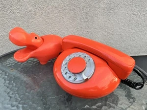 Vintage Soviet Mid-Century Orange TESLA Telephone Soviet Decor Mid-century - Picture 1 of 10