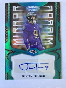 2023 Panini Certified Justin Tucker Mirror Signatures TEAL AUTO #15/25 RAVENS - Picture 1 of 3