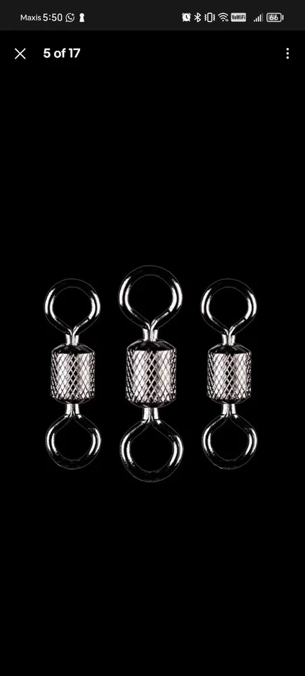 50 PCS Fishing Swivels Ball Bearing Swivel with Safety Snap Solid Rings - Image 1 of 4