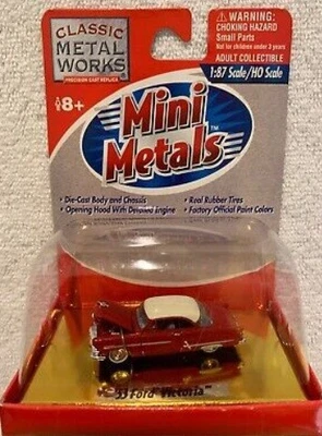 Classic Metal Works 30101 HO Mini Metals Red&Cream '53 Ford Victoria Hardtop Car - Image 1 of 2
