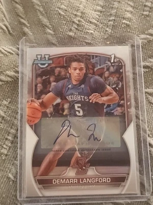 2022-23 Bowman University #53 Demarr Langford Auto Autographs Silver  #/499 (JB) - Image 1 of 3