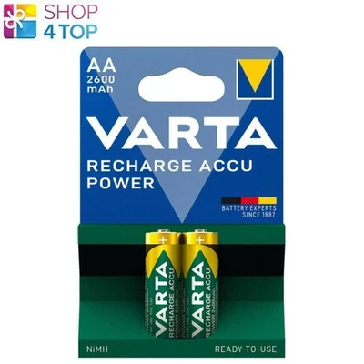 2 Varta Recharge Accu Power AA Piles LR6 2600mAh NiMH 1.2V HR6 2Bl NEUF - Photo 1/2