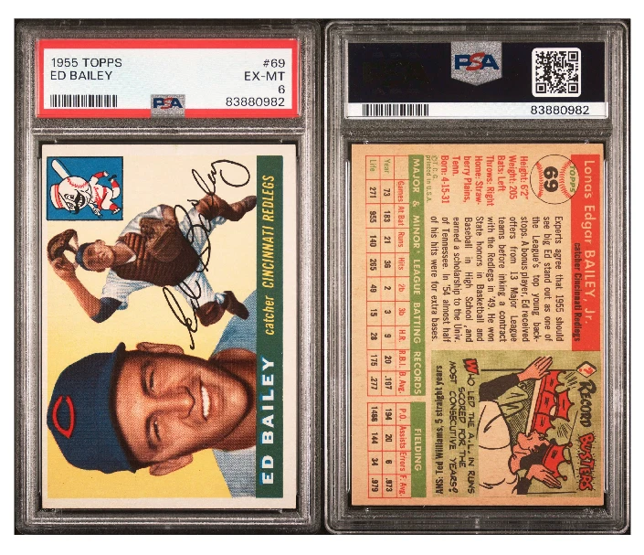 1955 TOPPS ED BAILEY BASEBALL CARD*# 69* PSA 6*EXCELLENT / MINT*STUNNING CARD - Image 1 of 1