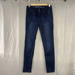 Next High Waist Enhancer Jeans Womens UK 10 Long Dark Blue Denim Stretch - Picture 1 of 14