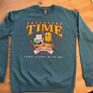 Felpa pullover ricamata Adventure Time FINN & JAKE MEDIA BoxLunch nuova senza etichette - Foto 1 di 11