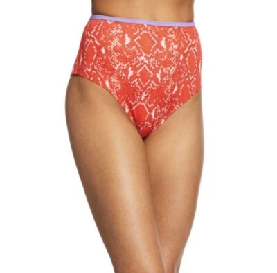 NWT! DVF Cecilia Snake-Print High-Waist Bikini Bottom Size: S - Image 1 of 4