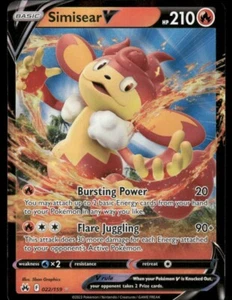 Pokemon Tcg SWSH Crown Zenith Simisear V #22 NM - Bild 1 von 2