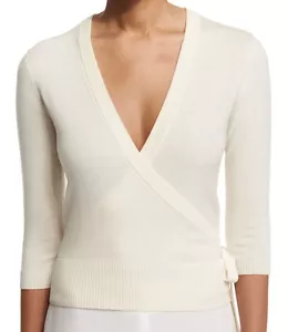 NWT $265 Theory Wrap Merino Wool Crop Cardigan Size L - Picture 1 of 8
