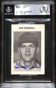 1969 Milton Bradley 184 Sam McDowell  BGS Auto Autographed Authentic C92979 - Picture 1 of 2