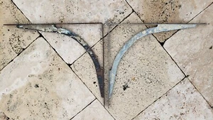 Antik Vintage große Winkel Metall Regal Halterung Paar Architektur Korbel 18 x 16 - Bild 1 von 5