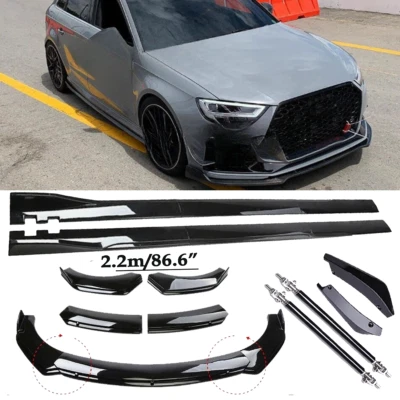 For Audi A3 Quattro/RS3/S3 Front Bumper Spoiler Body Kit / Side Skirt/Strut Glo - Image 1 of 4