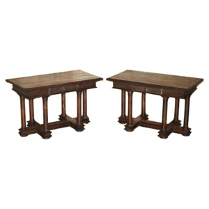 PAIR OF IMPORTANT 17TH CENTURY FRENCH RENAISSANCE SERVING TABLES UNRESTORED - Picture 1 of 24