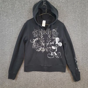 Disney Mickey Mouse Womens XL Full Zip Black Hoodie w/Pockets - Picture 1 of 11