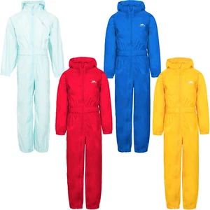 Trespass Kids Youths Button Waterproof Breathable Outdoor Walking Rain Suit - Picture 1 of 10