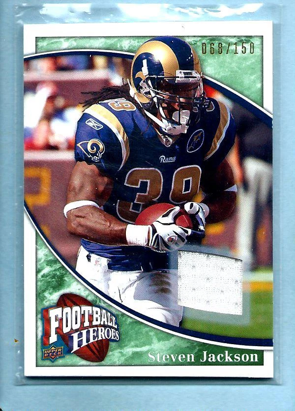 Camiseta Steven Jackson 2009 UD Football Heroes Juego Usada #68/150 St. Louis Rams Foto 1 de 1