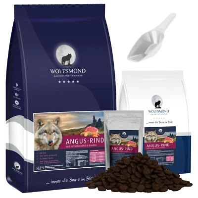 Hundefutter 300 g - 24 kg Wolfsmond Angus - Rind Getreidefrei Trockenfutter S - Bild 1 von 2