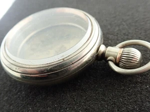 18 SIZE OPEN FACE SWING OUT POCKET WATCH CASE BUCK ON BACK - Picture 1 of 4