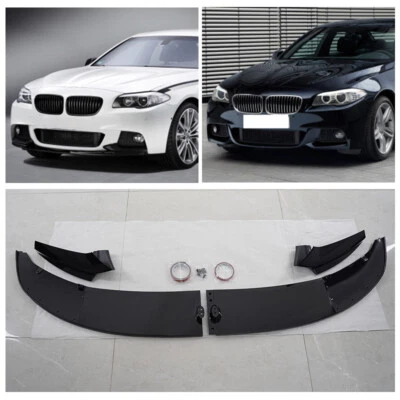 Gloss Front Bumper Spoiler Lip Splitter For 11-16 BMW F10 520i 528i 550i M Sport - Image 1 of 4