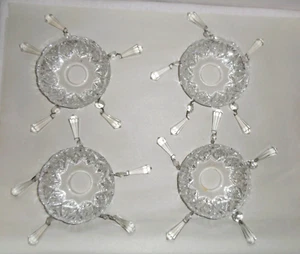 4 Antique Bobeches w/ Prisms ~ Crystal Lighting Restoration ~ for Chandelier - Picture 1 of 7