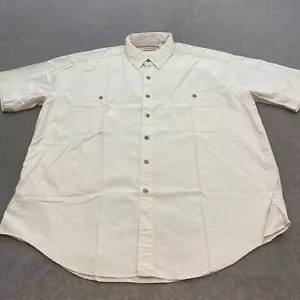 vtg L.L. Bean Shirt Mens Large Beige Tan S177 Short Sleeve Button Made in Canada - Picture 1 of 12