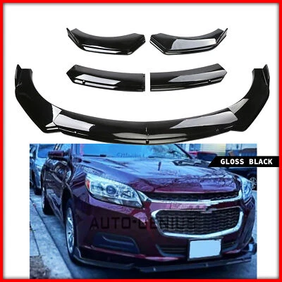 Parachoques delantero para Chevrolet Malibu 2013-2023 alerón labial divisor brillo estilo negro Foto 1 de 4