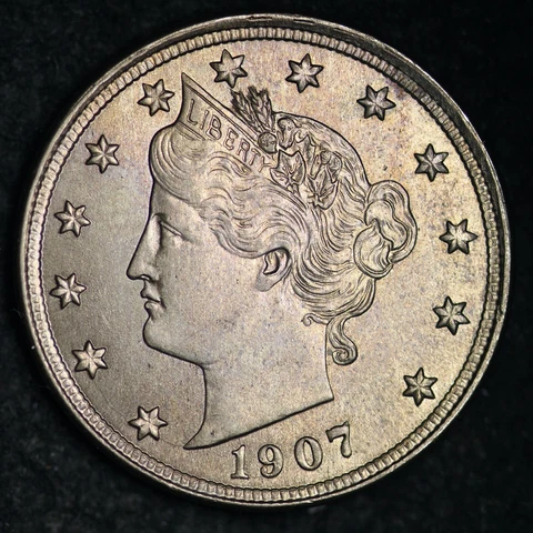 1907 Liberty V Nickel CHOICE BU *UNCIRCULATED* MS FREE SHIPPING E163 ACNM Cover