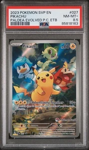 2023 POKEMON SVP EN PIKACHU PROMO 027 POKEMON CENTER PALDEA EVOLVED ETB PSA 8.5 - Picture 1 of 2