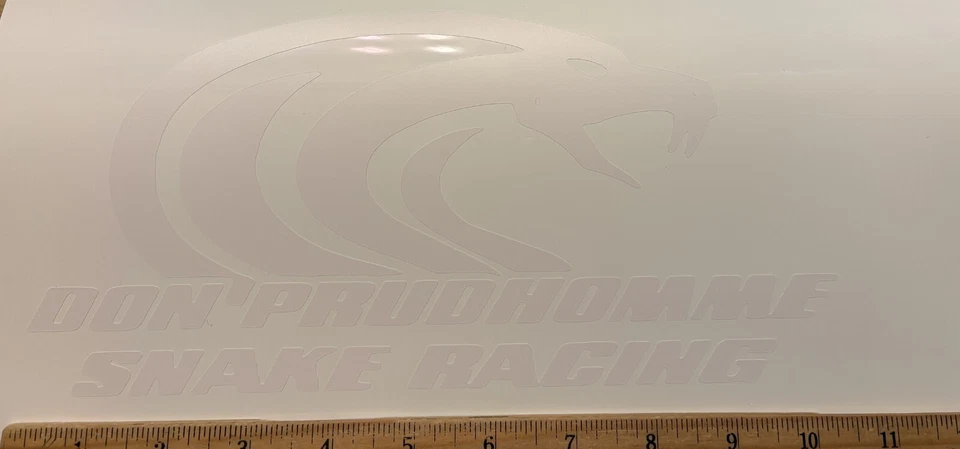 ¡NUEVO! GRANDE Don Prudhomme SNAKE RACING Blanco Mate Troquelado Logo Calcomanía Adhesiva Foto 1 de 1