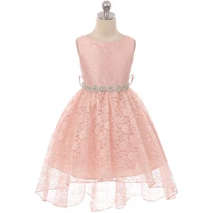 Vestido BLUSH Talla 10 Alto-Bajo Flor Niña Cumpleaños Dama de honor Boda Fiesta Recital - Imagen 1 de 4