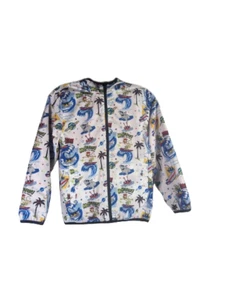 365 Kids Monster Shark Surfing Reversible Hooded Red Light Rain/Wind Jacket - Picture 1 of 12