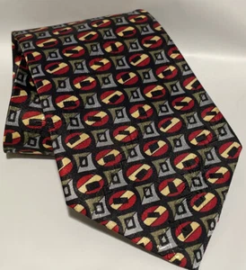 Hand Made Mercedes High Fashion 100% Silk Tie Geometric Pattern Excellent - Picture 1 of 3