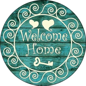 Welcome Home Novelty Round Circular Metal Sign 12" Home Garage Wall Decor - Picture 1 of 1