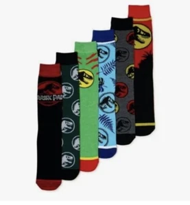 Jurassic Park Herren 8 - 12 Socken Film Dinosaurier Filmfilmer 6 Paar Konvolut - Bild 1 von 4