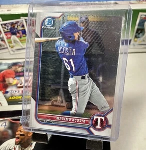 2022 Bowman Chrome Prospect #BCP-113 Maximo Acosta - Texas Rangers - Picture 1 of 4